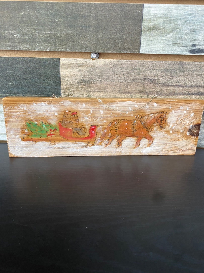 Holiday Wood Burn Decor 4"x10"