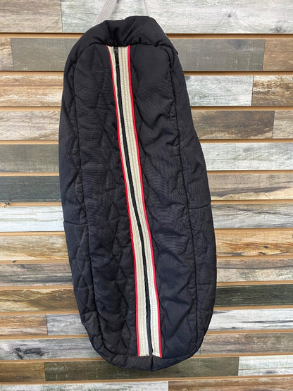 USED  Bridle Bag  Black w/White/Red Trim