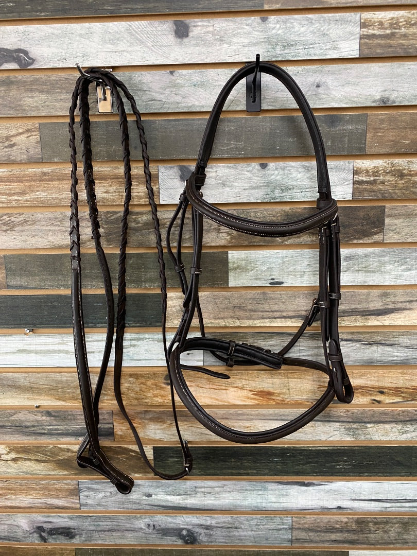 USED Ovation English Bridle With Reins Draft Brown