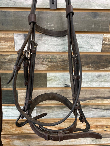 USED Black Oak English Bridle with Reins Cob Dark Brown