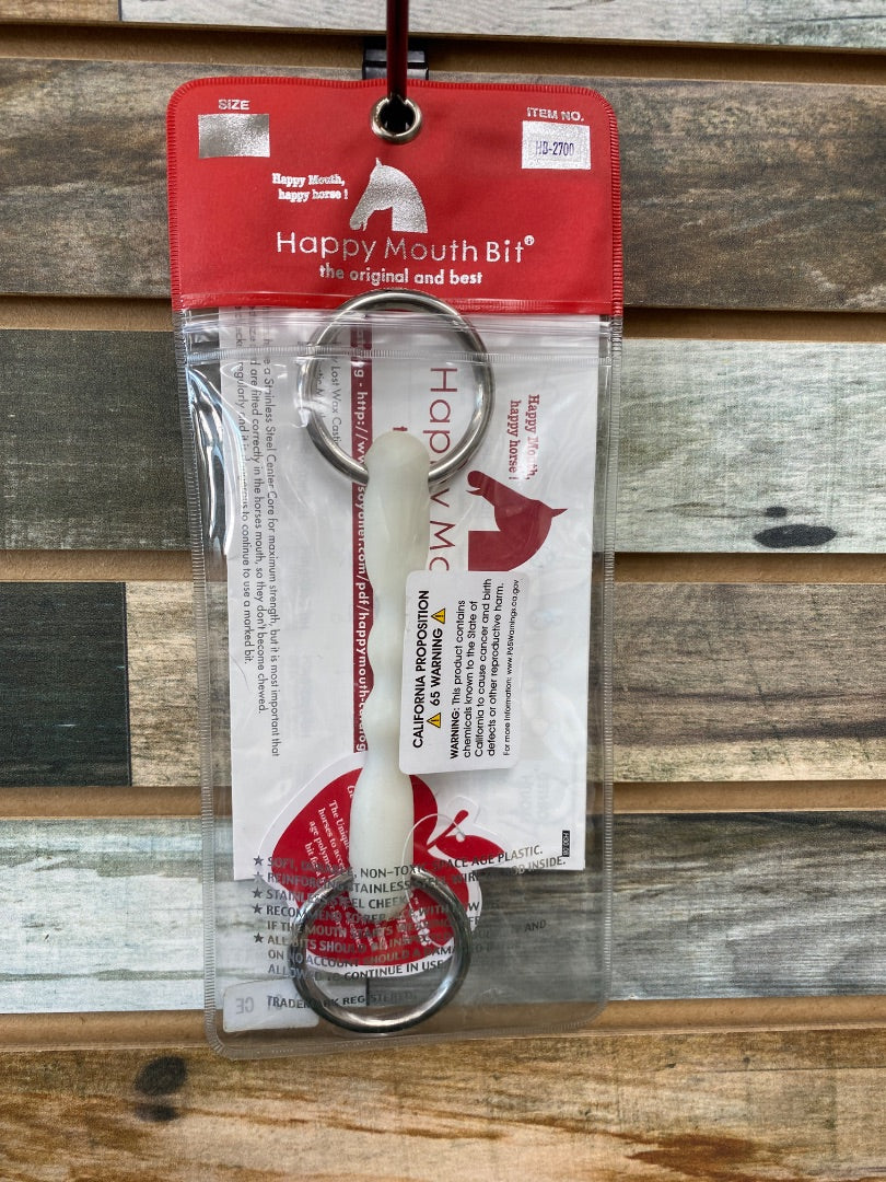 USED (New) Happy Mouth Smooth Oring Snaffle 4 3/4" White