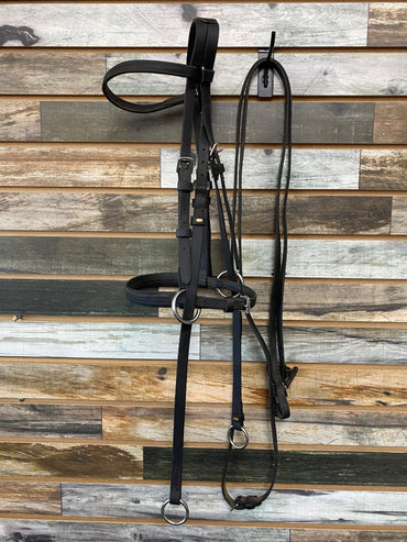 USED Dr. Cook Biothane Bridle w/ Reins Cob Black