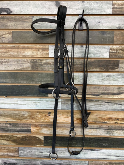 USED Dr. Cook Biothane Bridle w/ Reins Cob Black