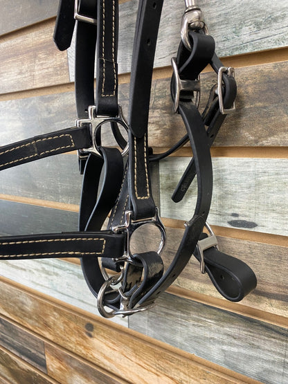 USED  Biothane Sidepull/Bridle Combo Horse Black