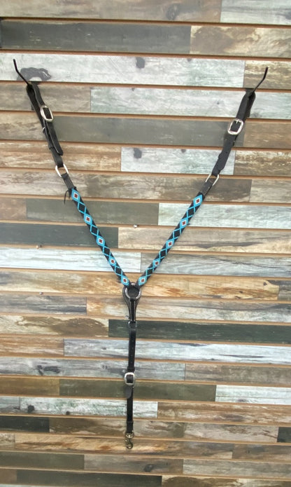 USED High Horse (Circle Y) Mercury Cordura Barrel 14" Seat 7" Gullet Black/Turquoise