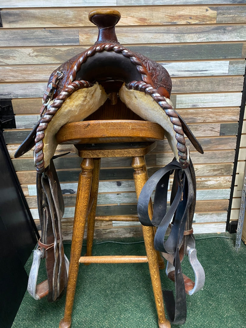 USED Billy Royal Western Show Saddle 15" Dark Oil
