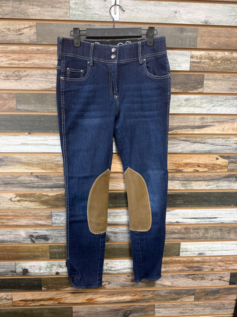USED Goode Rider Knee Patch Breeches 28R Denim