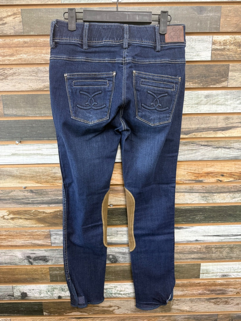 USED Goode Rider Knee Patch Breeches 28R Denim