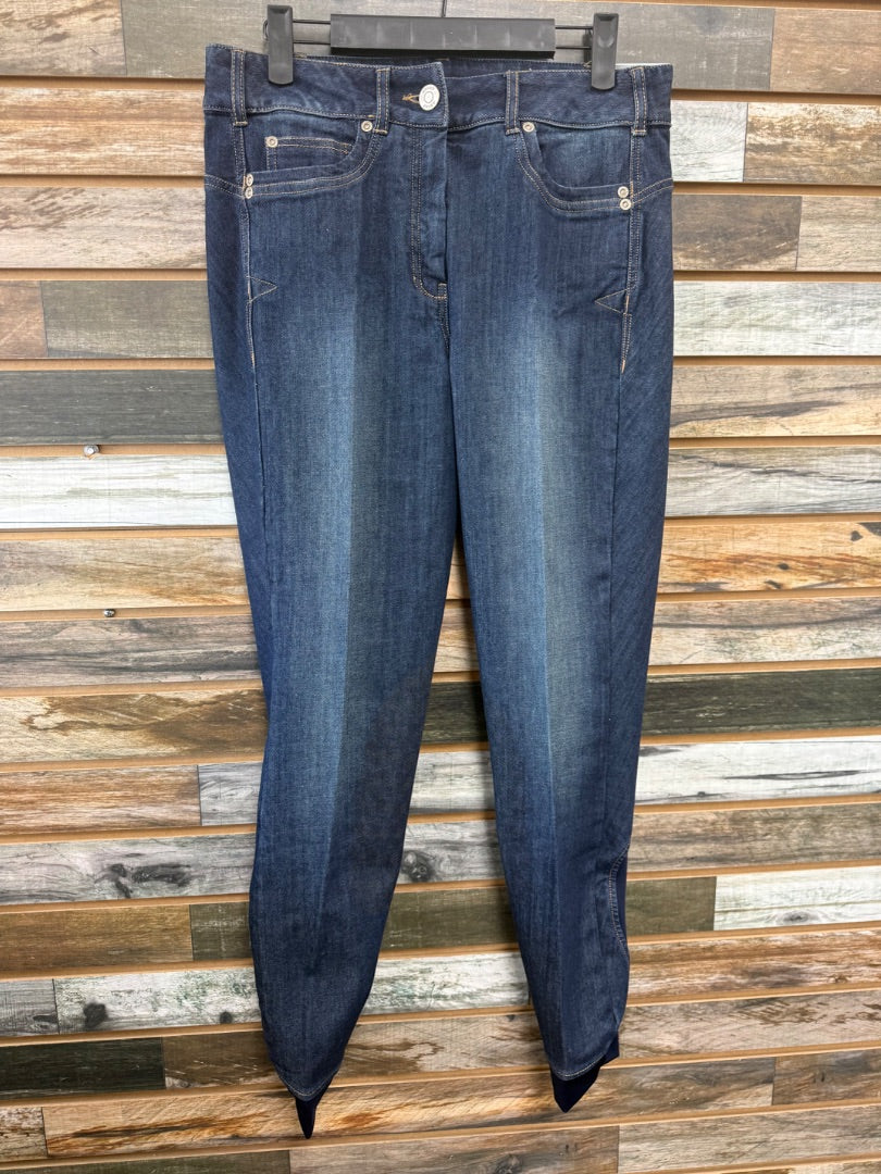 USED Ariat Ladies Knee Patch Breeches 28R Denim