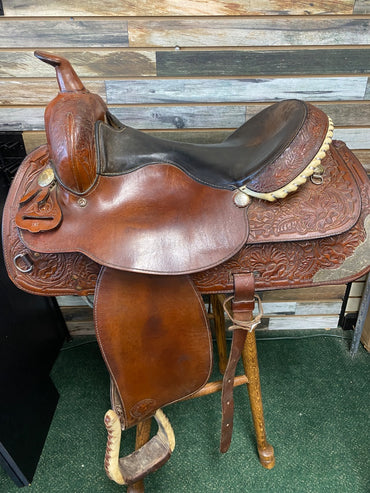 USED Hereford Western Show Saddle 16" Dark Oil