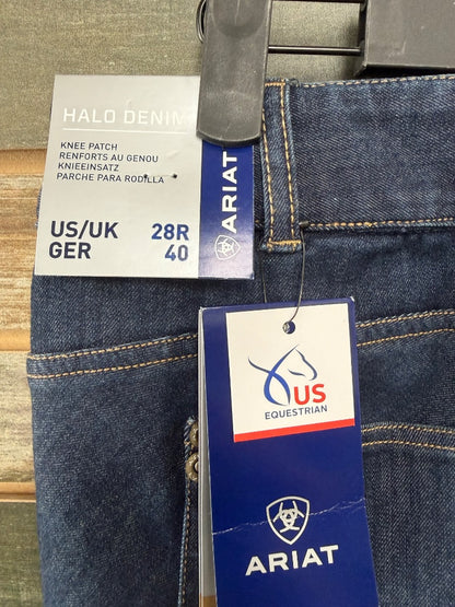USED Ariat Ladies Knee Patch Breeches 28R Denim
