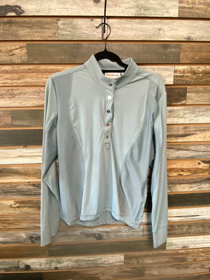 USED PS of Sweden Ladies English Riding Top Long Sleeve XL Light Blue