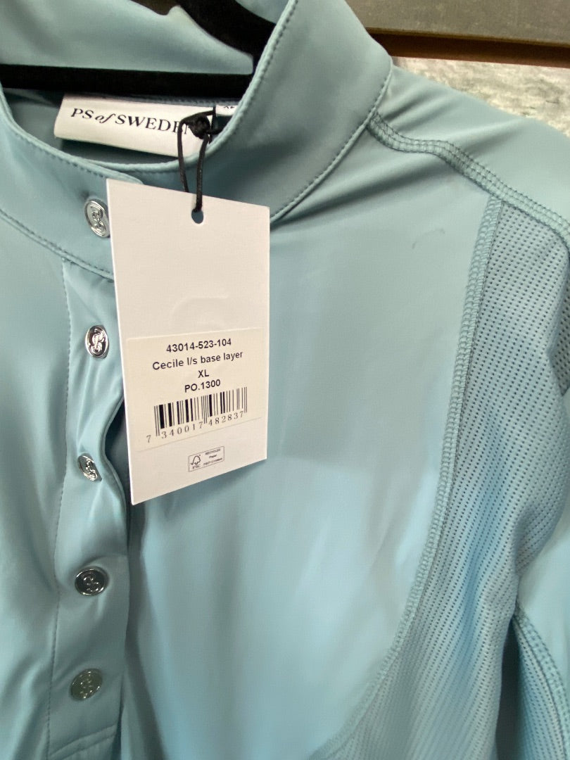 USED PS of Sweden Ladies English Riding Top Long Sleeve XL Light Blue