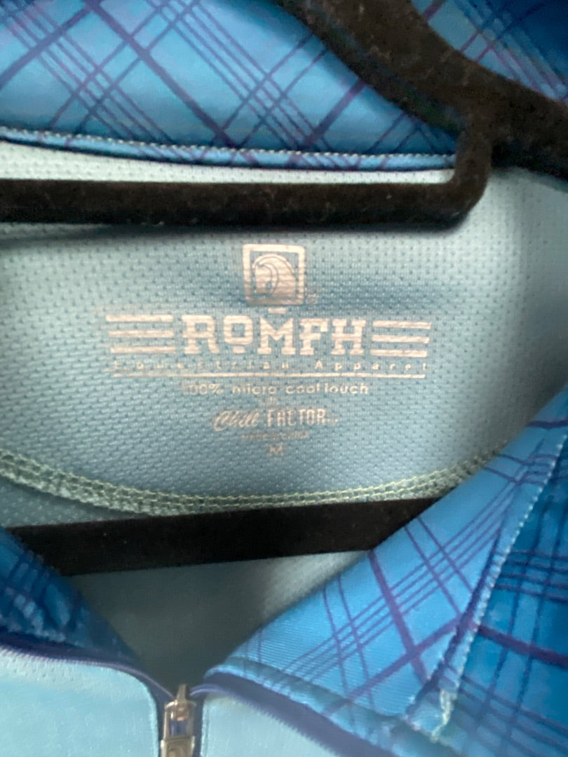 USED ROMFH Ladies English Riding Top Long Sleeve Medium Light Blue