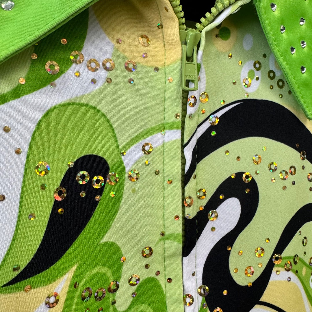 USED Keith's Saddle Shop Custome Made Ladies Western  Show Top 2X Chatreuse