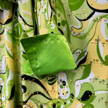 USED Keith's Saddle Shop Custome Made Ladies Western  Show Top 2X Chatreuse