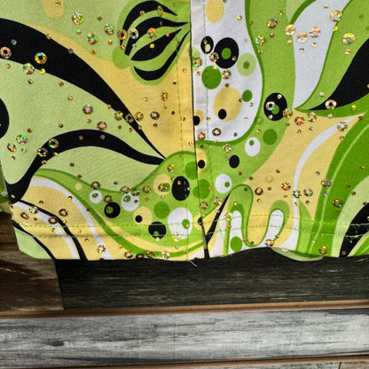 USED Keith's Saddle Shop Custome Made Ladies Western  Show Top 2X Chatreuse