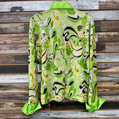 USED Keith's Saddle Shop Custome Made Ladies Western  Show Top 2X Chatreuse
