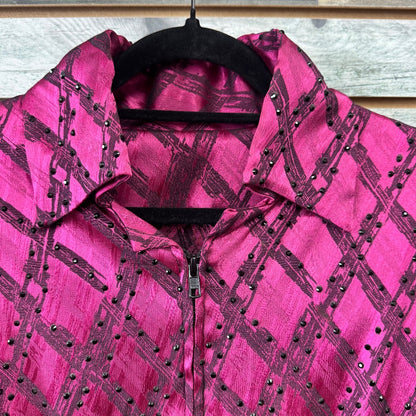 USED  Custom Made Ladies Western Show Shirt Medium Deep Fushia