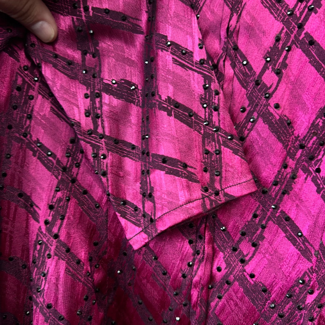 USED  Custom Made Ladies Western Show Shirt Medium Deep Fushia