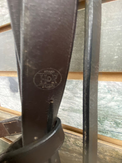 USED Henri De Rivel English Hunter Bridle Full Dark Oil