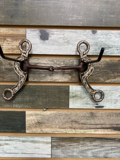 USED Les Vogt PERFORMAX Long Shank Jointed Curb Bit 5” Silver/Brown