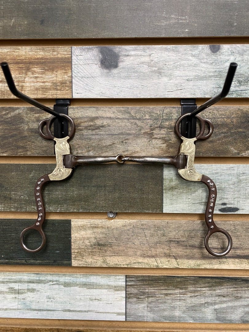 USED  Long Shank Jointed Curb Bit 5” Silver/Brown