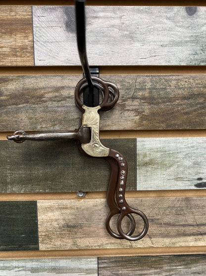 USED  Long Shank Jointed Curb Bit 5” Silver/Brown