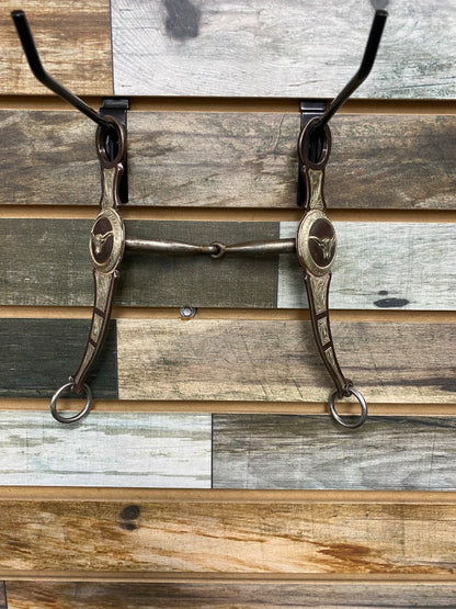 USED SRS Long Shank Jointed Curb Bit 5” Silver/Brown