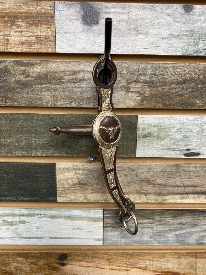 USED SRS Long Shank Jointed Curb Bit 5” Silver/Brown