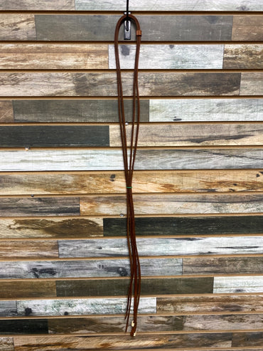 USED Golden Horseshoe Equestrian Western Split Reins Large Light Oil