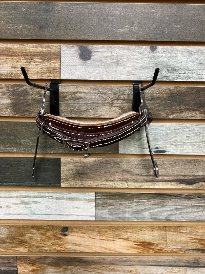 USED Golden Horseshoe Equestrian English Fleece Lined Hackamore Horse Dark Oil