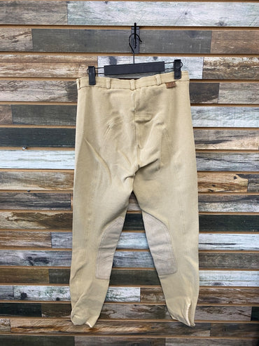 USED Cotton Naturals Ladies English Breech Knee Patch 30 Tan
