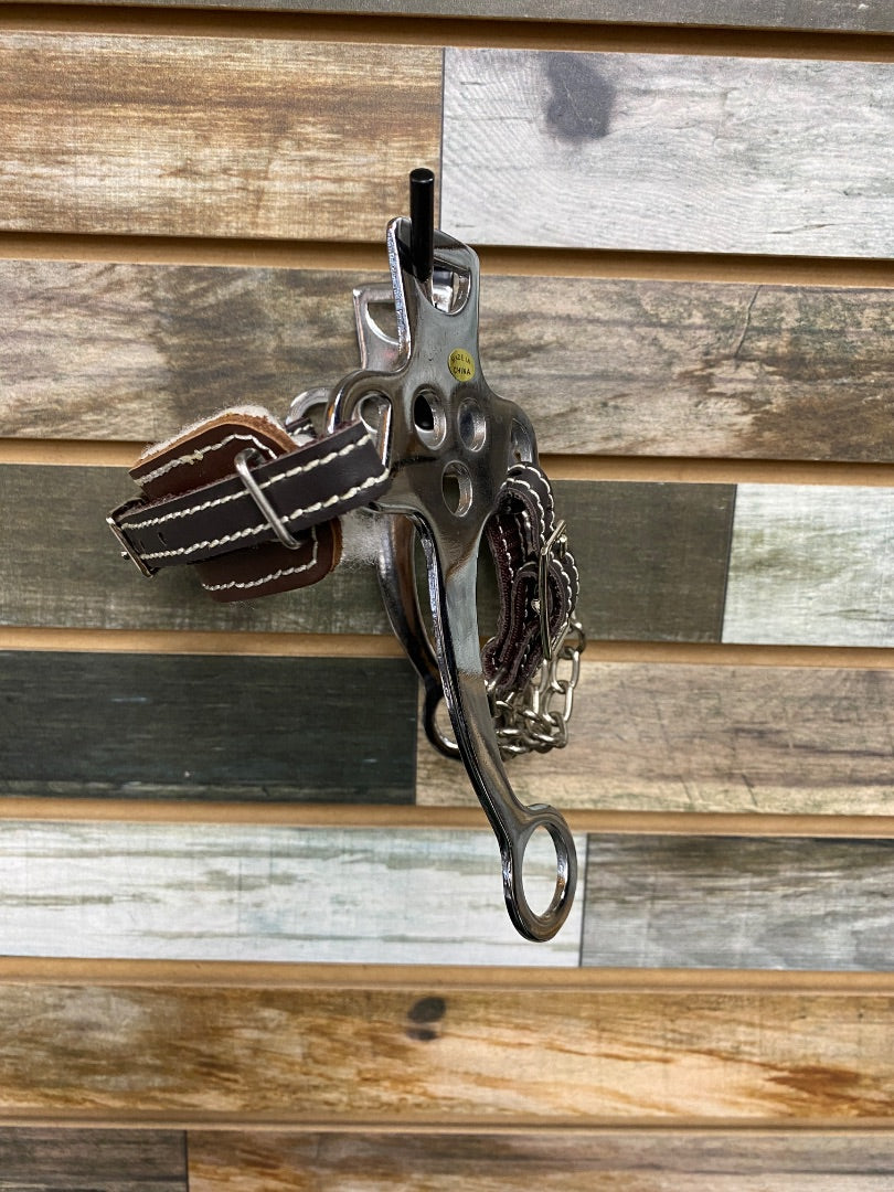 USED Golden Horseshoe Equestrian English Fleece Lined Hackamore Horse Dark Oil