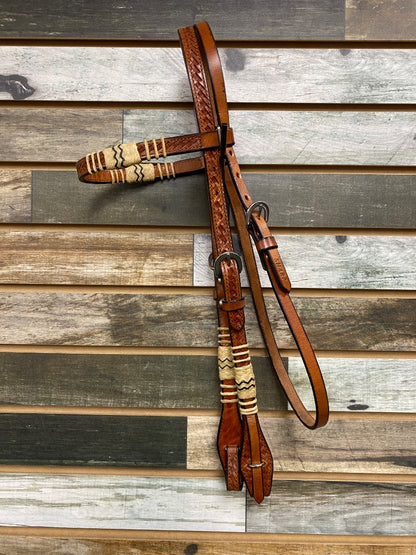 USED Sharp Western Browband Headstall Horse Medium Oil