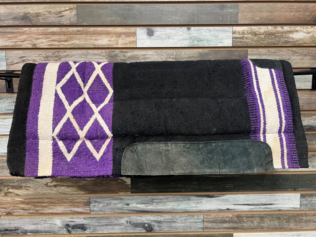 USED  Western Saddle Pad 33" X 30" Purple/Black/White