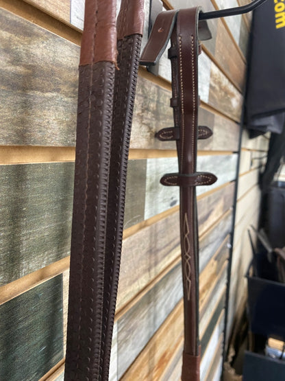 USED Beval English Rubber Rein 52” Dark Oil
