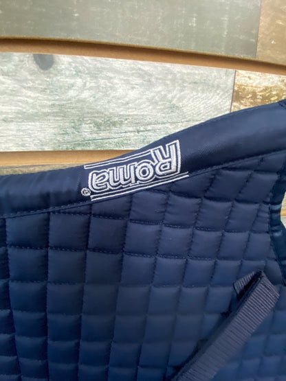 USED Roma English Saddle Pads Full Navy Blue