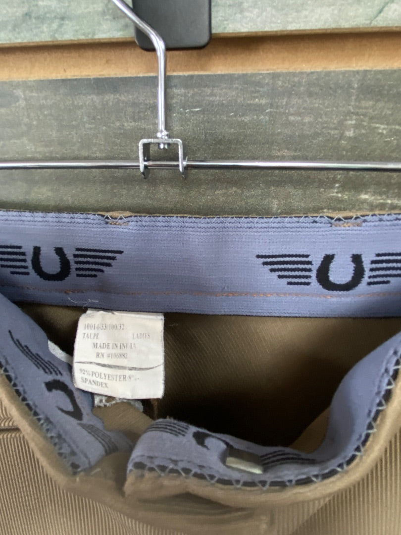 USED Tuffrider Knee Patch Breeches 32 Dark Tan