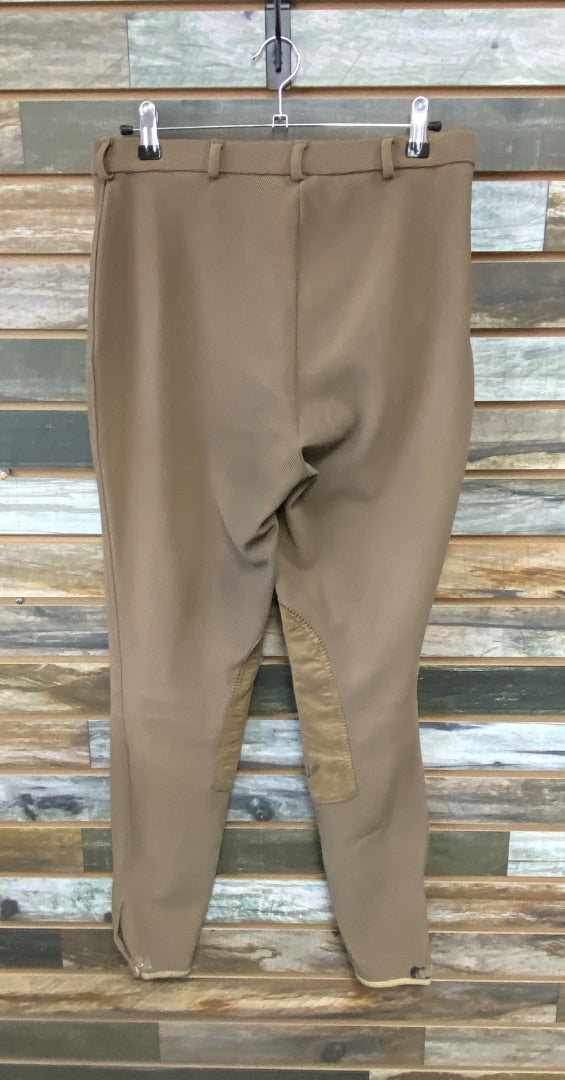 USED Tuffrider Knee Patch Breeches 32 Dark Tan