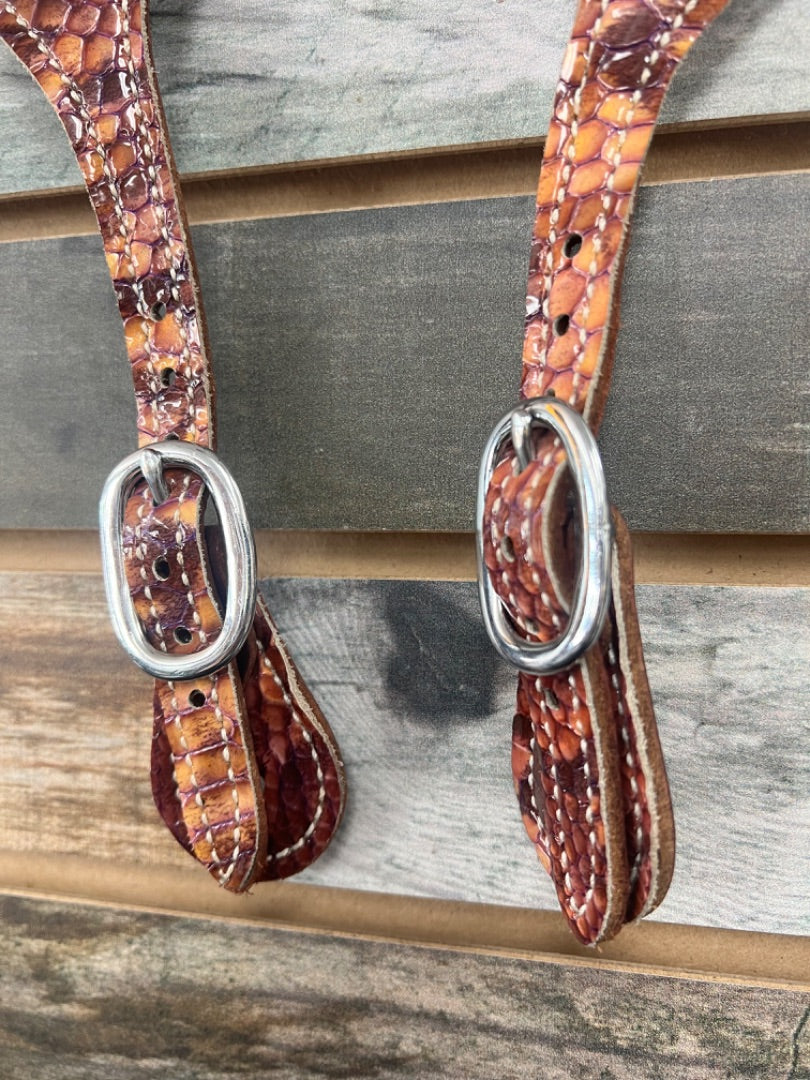 USED Amish Spur Straps Ladies Purple Snake