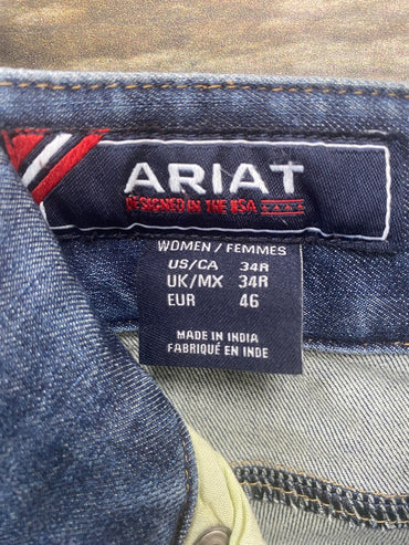 USED Ariat Ladies English Breeches 34R Denim