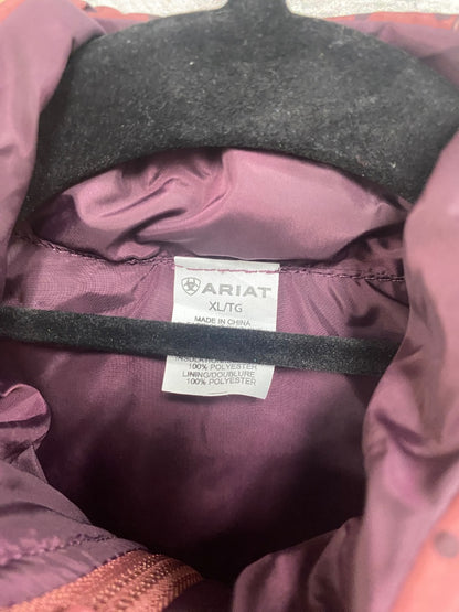 USED Ariat Youth Reversable Vest Youth XL Mulberry