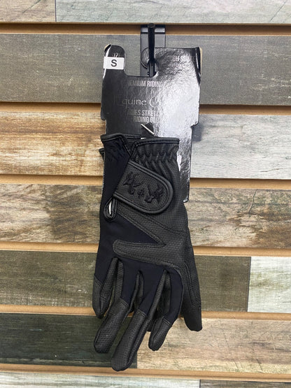 USED Equine Couture Ladies Strech Glove Small Black