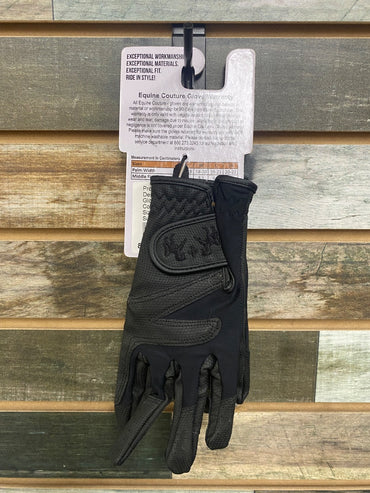 USED Equine Couture Ladies Strech Glove Small Black