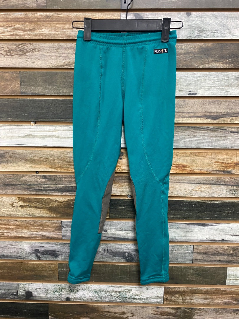 USED Kerrits Youth Kneepatch Riding Tights Medium Teal