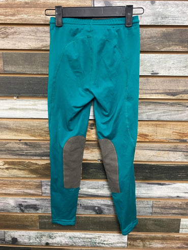 USED Kerrits Youth Kneepatch Riding Tights Medium Teal