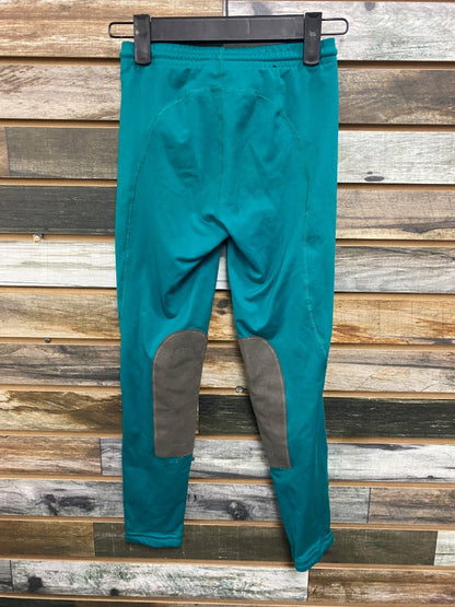 USED Kerrits Youth Kneepatch Riding Tights Medium Teal