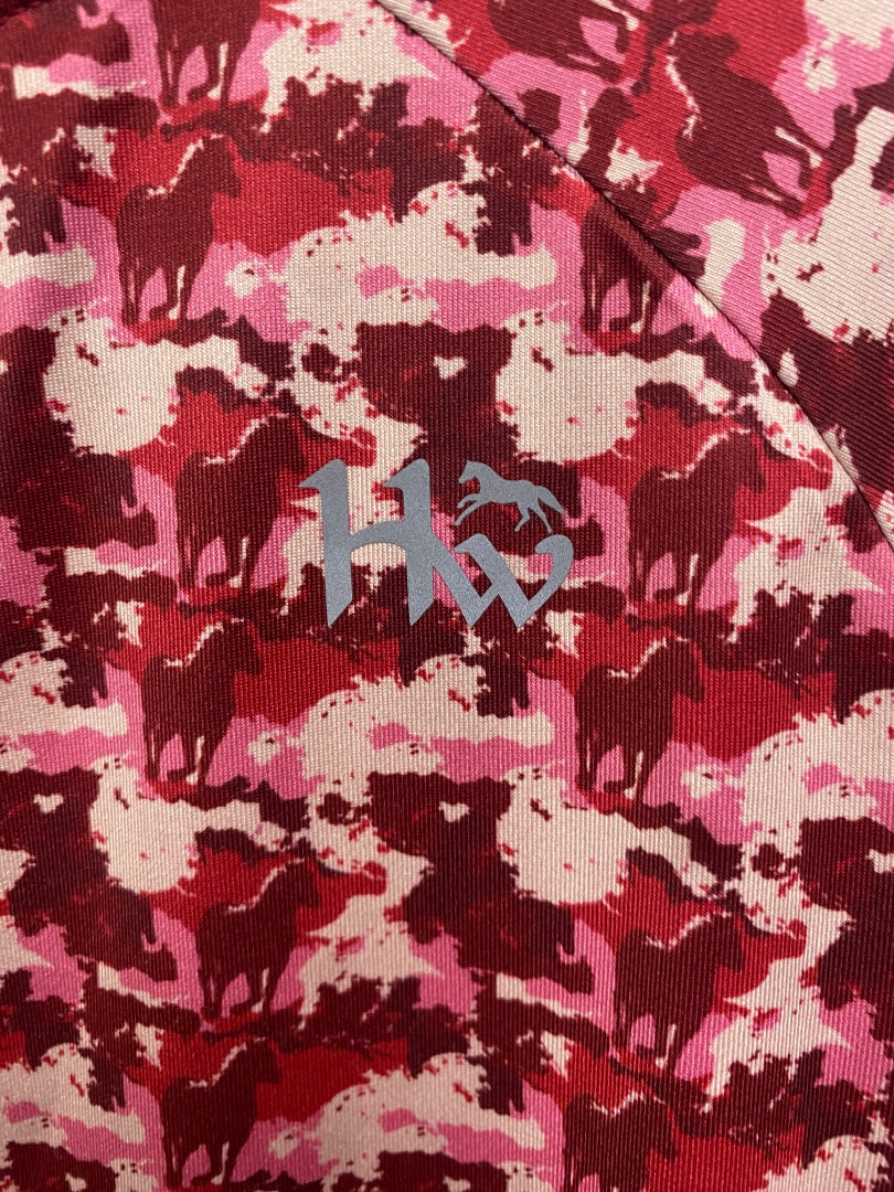 USED Horseware Ireland Youth Longsleeve Riding Top 7/8 Red/Pink