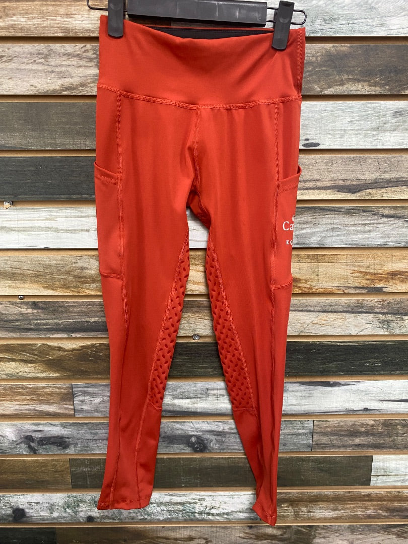 USED Cantak Youth English Riding Tights 9/10 Red